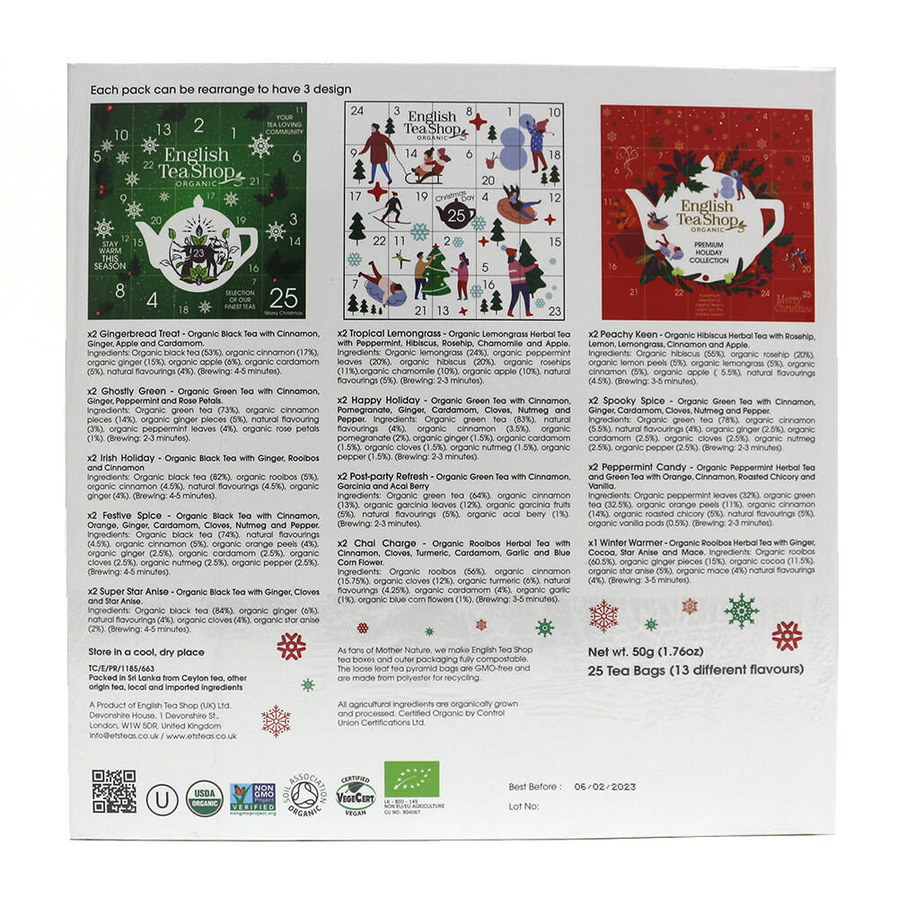 Green Advent Calendar Puzzle, Tea Gift English Tea Shop