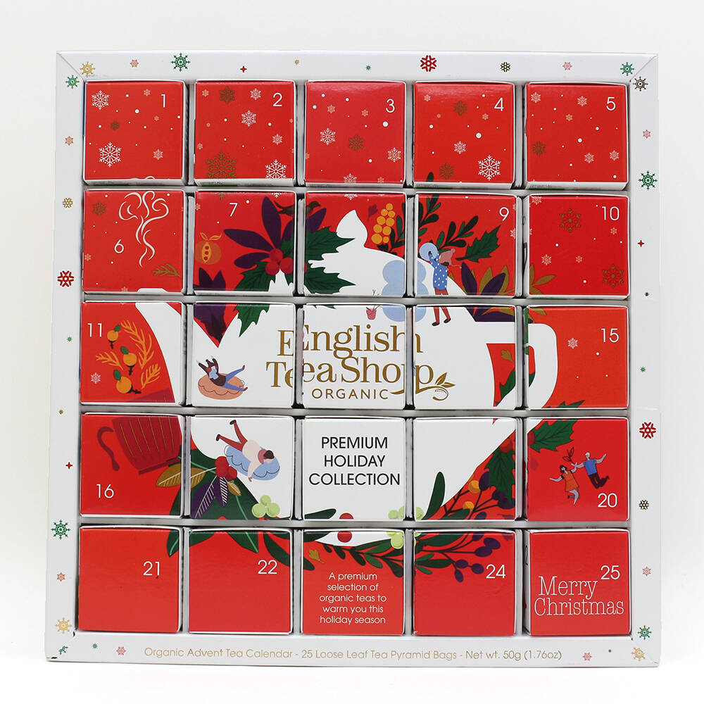 Red Advent Calendar Puzzle, Tea Gift English Tea Shop